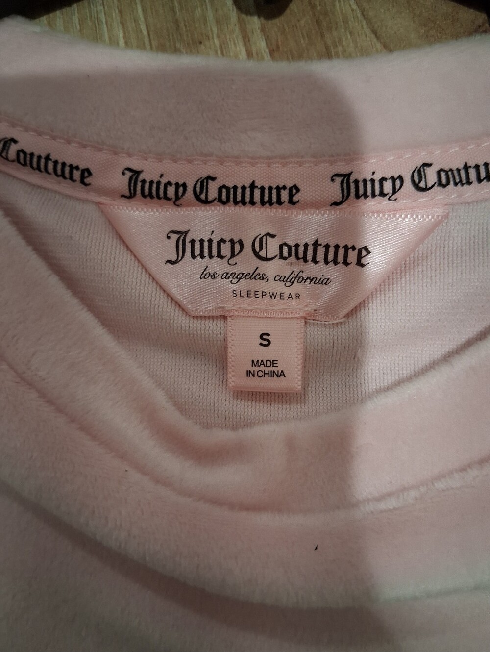 Juicy Couture Pale Pink Rhinestone Logo Tee & Drawstring Joggers